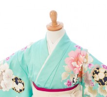 卒園袴|着物|115〜125cm|卒園式袴レンタルフルセット(ブルー系)|女の子(卒園式袴)
