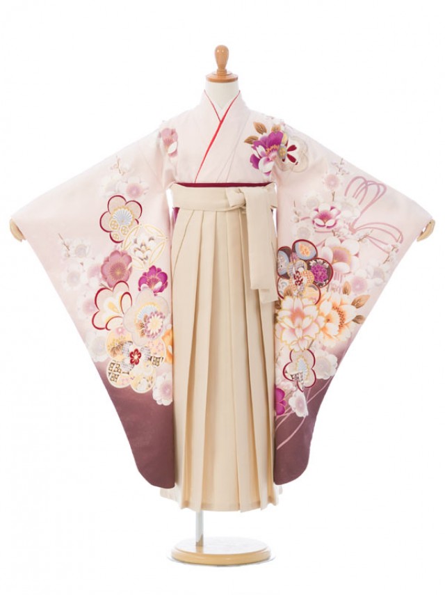 卒園袴|着物|115〜125cm|卒園式袴レンタルフルセット(ピンク系)|女の子(卒園式袴)