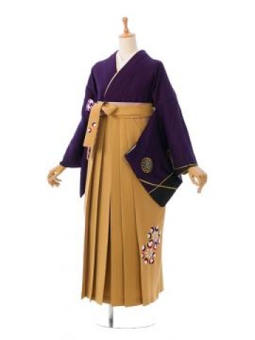 訪問着に袴のセット|153～158㎝|正絹|卒業式袴フルセット(紫系)|卒業袴(普通サイズ)