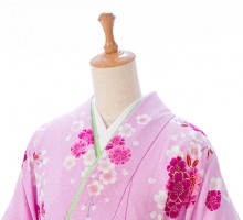 パステルグリーン|桜尽くし柄の卒業式袴フルセット(ピンク系)|卒業袴(普通サイズ)