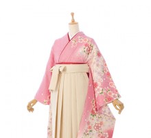 振袖袴|正絹振袖と袴|158〜163cm|卒業式袴フルセット(ピンク系)|卒業袴(普通サイズ)