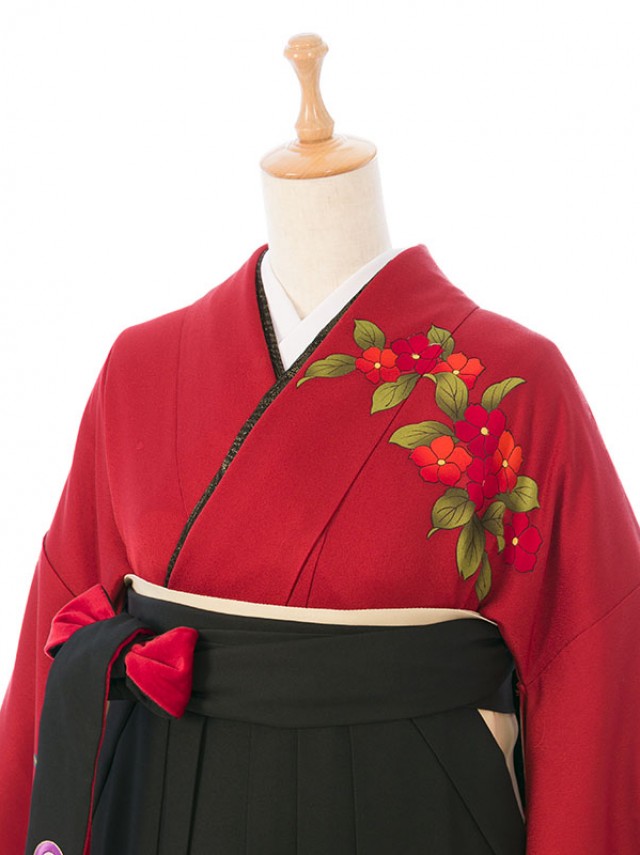 振袖袴|正絹振袖|148〜153㎝|卒業式袴フルセット(赤系)|卒業袴(小さいサイズ)スモール