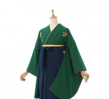 卒業袴|148〜153cm|花紋|卒業式袴フルセット(グリーン系)|卒業袴(普通サイズ)