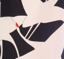 【和風館】鶴と矢羽の片身変わり柄の振袖フルセット(黒　白系)1枚目|普通サイズ【2〜12月】