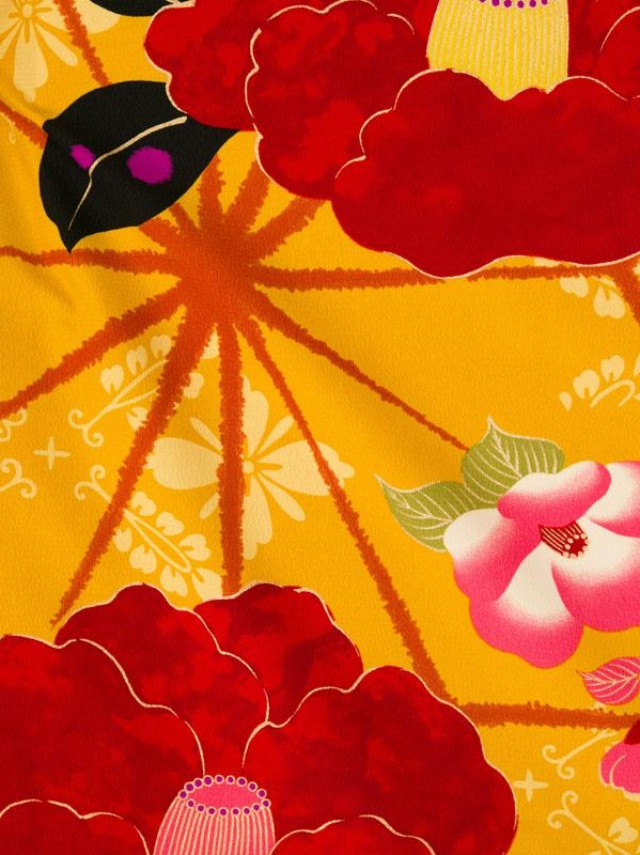 emma×紅一点麻の葉に椿柄の卒業式袴フルセット(茶系)|卒業袴(大きいサイズ)(トール)16枚目
