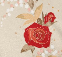 薔薇鈴蘭柄の卒業式袴フルセット(ベージュ系)|卒業袴(普通サイズ)