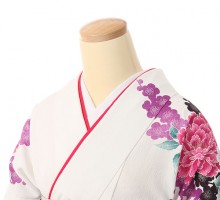 マーキュリーデュオ|牡丹と梅柄の卒業式袴フルセット(白系)|卒業袴(普通サイズ)