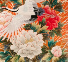 【色打掛&紋付レンタル】鶴と牡丹柄の打掛フルセット(赤系)