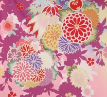 E-7-058【七五三　7歳　女の子】大人気[花わらべ]キュートなピンクにあふれる花の丸　