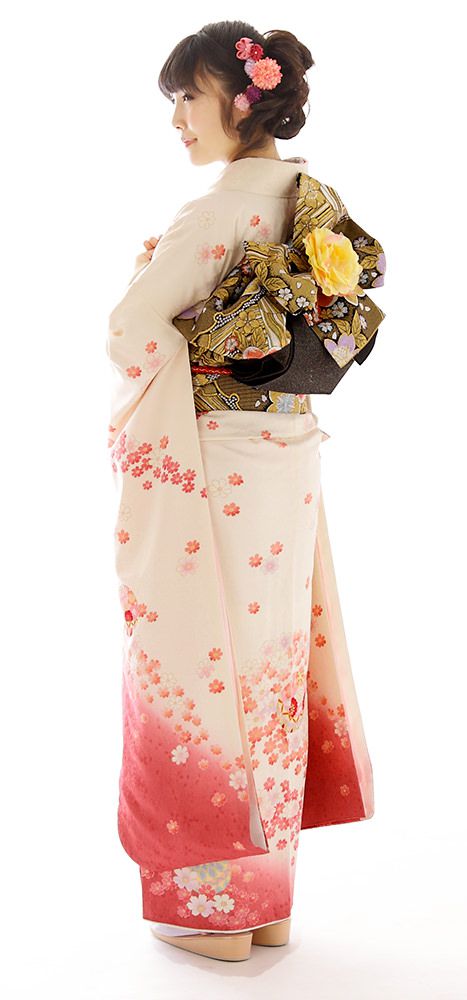 最適な価格 4j193 袋帯 桜文 桜柄 ピンク オレンジ 白 銀色 着物 和装 ...